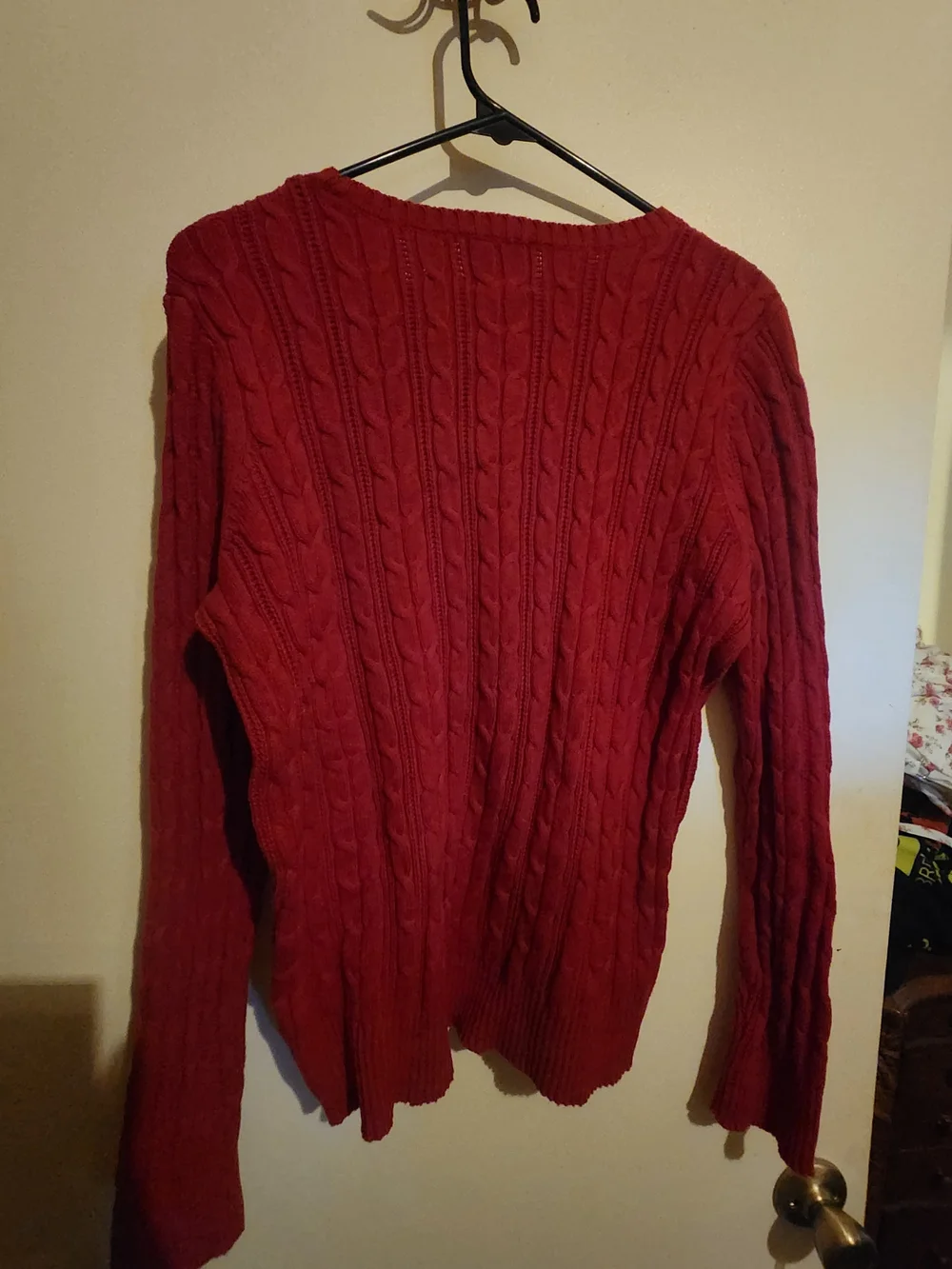 St. John's Bay Red Cable Knit Scoop Neck Sweater